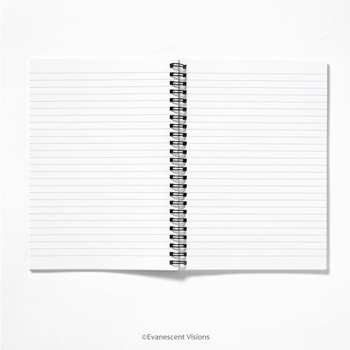 view of the lined paper inside the notebook 