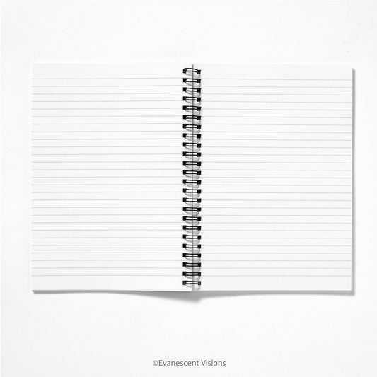 view of the lined paper inside the notebook 