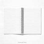 view of the lined paper pages inside the notebook