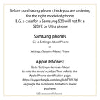 advice on how to find the details of which model phone you have